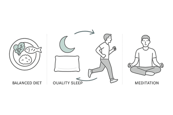ホルモンバランスを整える4つの生活習慣イラスト