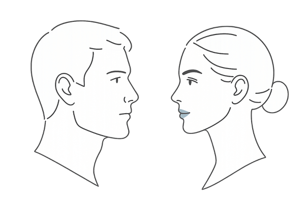 テストステロンが多い人の顔立ちを示すイラスト