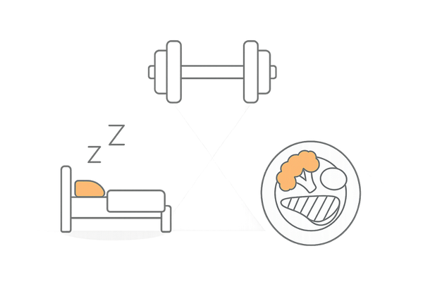 運動・睡眠・食事でテストステロンを整える生活習慣イラスト