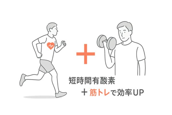 有酸素運動と筋トレのバランスイメージ