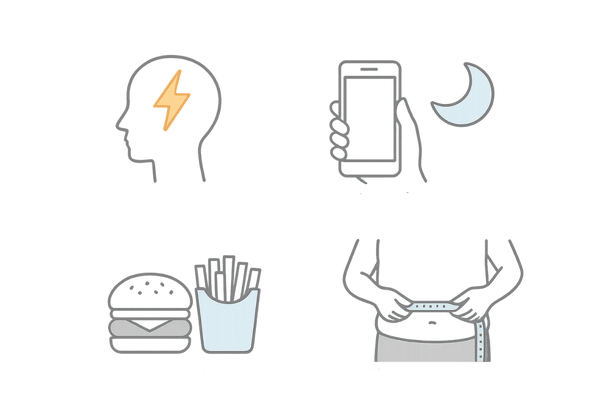 テストステロン減少の主な原因とリスク要因イラスト