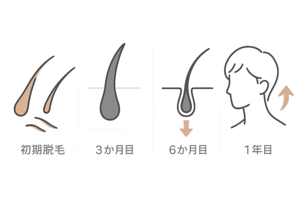 6か月までの髪の変化|抜け毛減少とハリ回復のプロセス