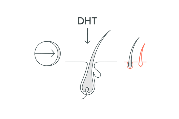 アルダクトンとDHTのAGA作用機序イラスト