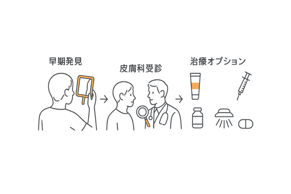 再発時の対処フロー|早期発見・皮膚科受診・主な治療オプション
