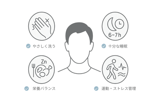 薄毛対策のセルフケア|シャンプー・睡眠・栄養・運動/ストレス管理の基本