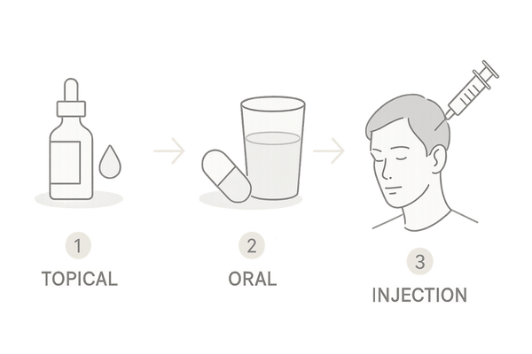 FAGA治療のステップ｜外用薬・内服薬・注入療法フローチャート