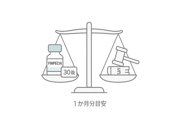 フィンペシア個人輸入の法的注意点|必要量と自己使用ルールを示すイラスト
