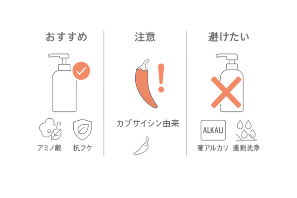 育毛シャンプー成分の選び方｜おすすめ成分と避けたい成分