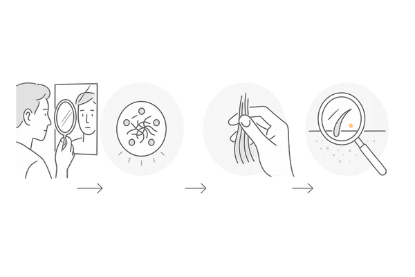 自宅でできる薄毛セルフチェック4ステップ(鏡・抜け毛・太さ・頭皮状態)