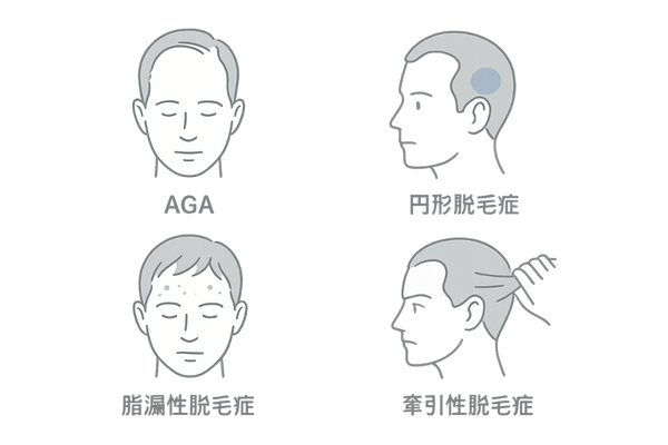 主要脱毛症タイプ比較イラスト