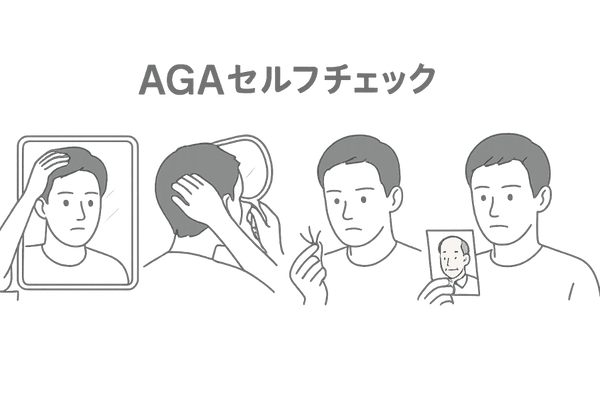自宅でできるAGAセルフチェック手順イメージ