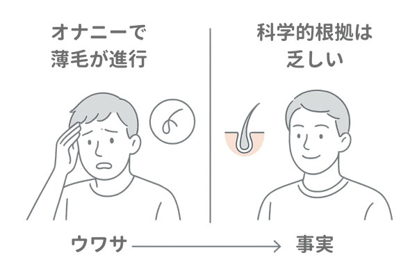 オナニーと薄毛の噂―真実を比較する図解
