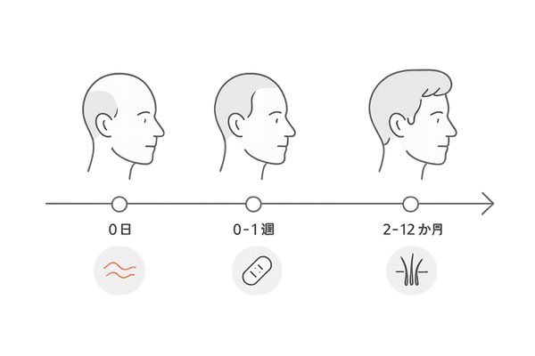 地毛植毛の回復タイムライン0〜12か月|赤みの軽減からボリューム実感まで
