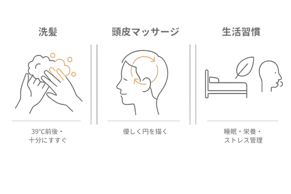 リアップと相性の良い頭皮ケア3選|洗髪・頭皮マッサージ・生活習慣の整え方