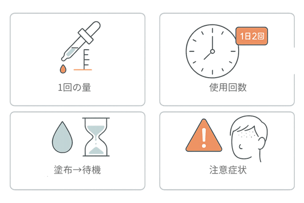 リアップ使用時の基本ルールと注意サイン|用量・頻度・塗布後の待機・中止目安