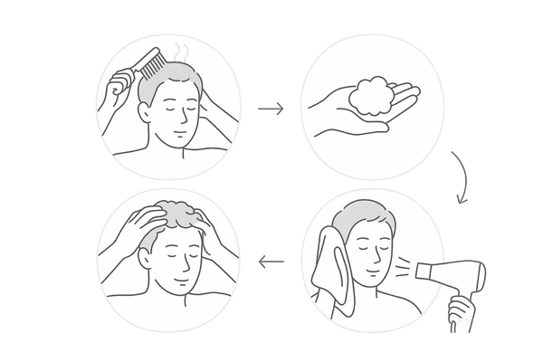 脂漏性皮膚炎に配慮した正しい洗髪手順(自宅ケアの4ステップ)