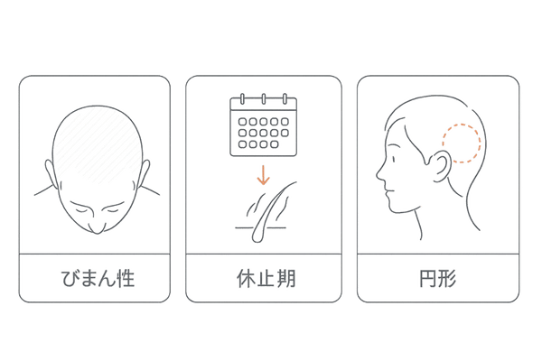 ストレス関連の脱毛タイプ比較|びまん性脱毛・休止期脱毛・円形脱毛の見分け方