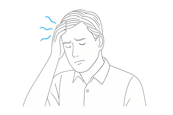 頭皮の痛みに悩む男性