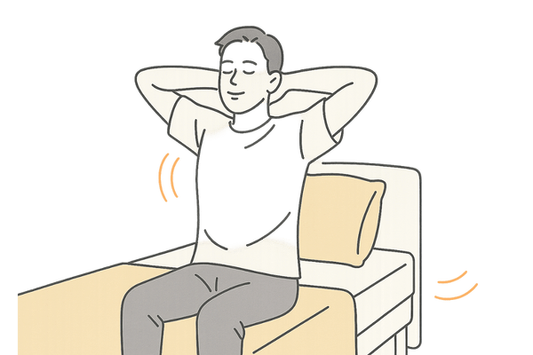 良質な睡眠とストレス対策を心がける男性のイラスト