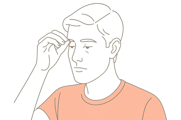 眉毛やまつ毛を繰り返し抜いている男性
