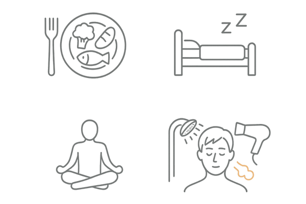 蛇行型脱毛症のセルフケアと生活習慣のポイント|食事・睡眠・ストレス・頭皮ケア