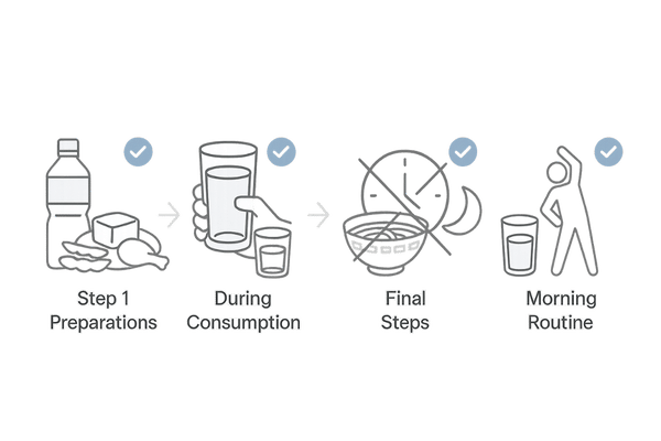 抜け毛を防ぐ飲酒対策4ステップ（事前・最中・締め・翌朝）フロー