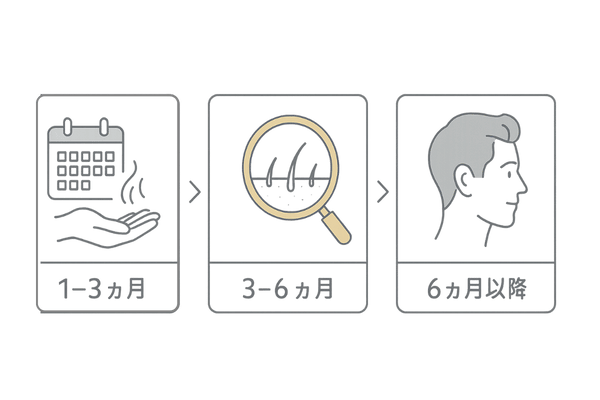 セファランチン治療の効果発現までの期間イメージ（1〜3ヶ月・3〜6ヶ月・6ヶ月以降）