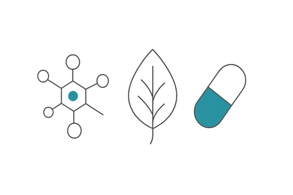 多様な成分を示す分子・植物アイコン