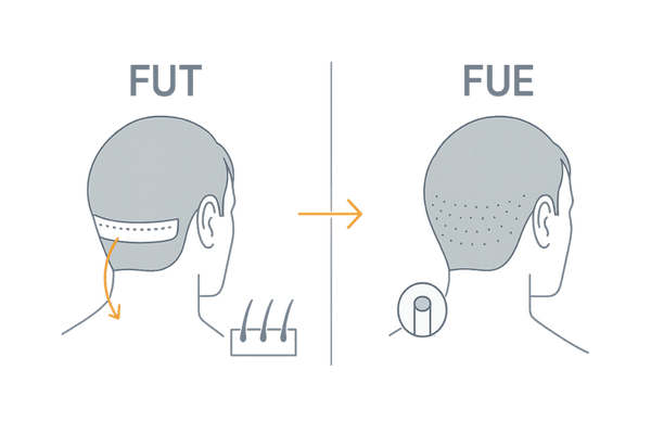 FUT法とFUE法の違い｜採取方法と傷跡の比較
