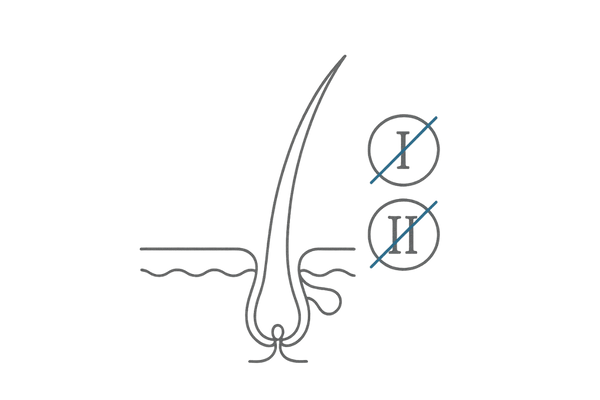 デュタステリドが5αリダクターゼI型・II型を同時に阻害する様子を描いたイラスト