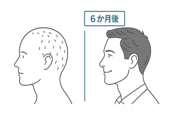 治療後のうぶ毛からしっかりした髪へ回復する過程