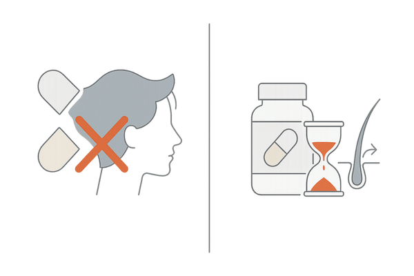 ノコギリヤシは発毛剤ではない|誤解と事実の比較図(2分割)
