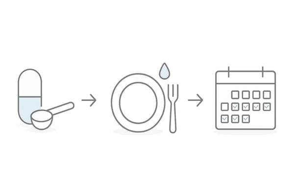 ノコギリヤシの正しい服用方法：用量・食後・継続の3ステップ図