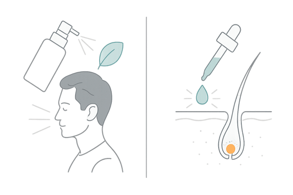 育毛剤と発毛剤の違いを視覚比較:頭皮環境ケアとミノキシジルの発毛作用
