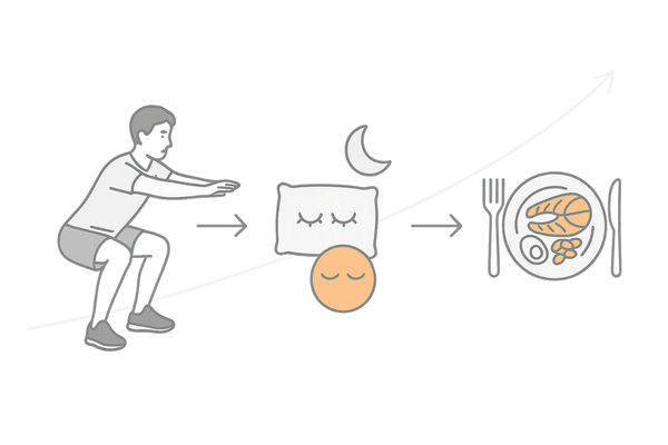 テストステロンを整える生活習慣(筋トレ・睡眠・栄養)のフロー図