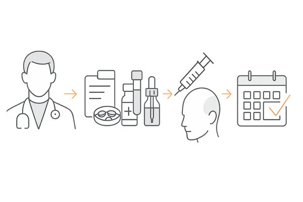 AGA治療の費用内訳を図解｜診察・検査・薬・注入・通院フォローの流れ