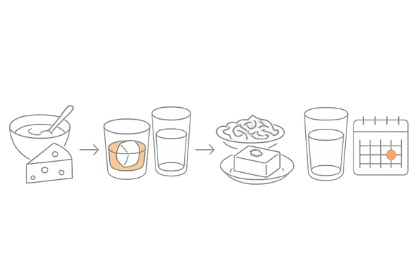 お酒との上手な付き合い方：飲む前・飲む時・おつまみ・休肝日と水分補給の4ステップ