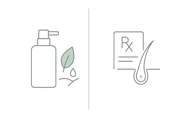 育毛剤と発毛剤の違い（目的とアプローチの比較イメージ）