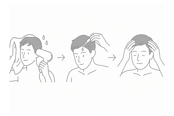 生え際に効かせる育毛剤の正しい塗り方（3ステップ）