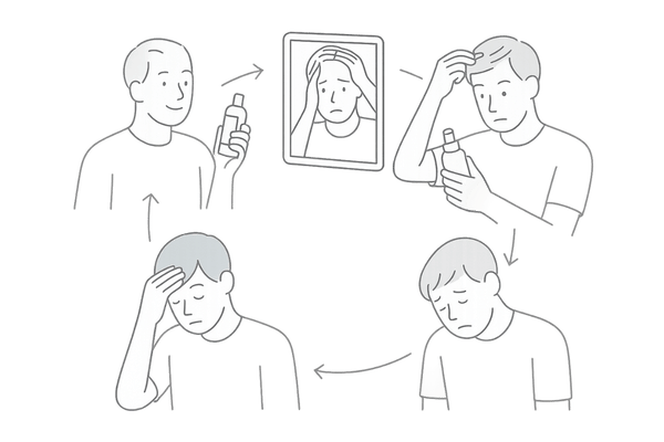 育毛剤ジプシーに陥る心理的悪循環（生え際ケアの罠）