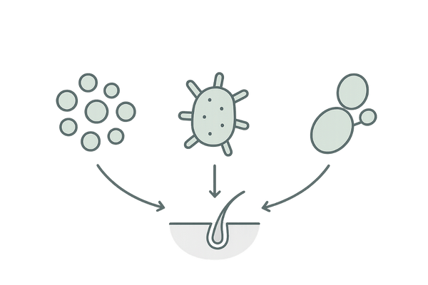 頭皮の常在菌バランスと脂漏性皮膚炎の関係（イラスト図解）