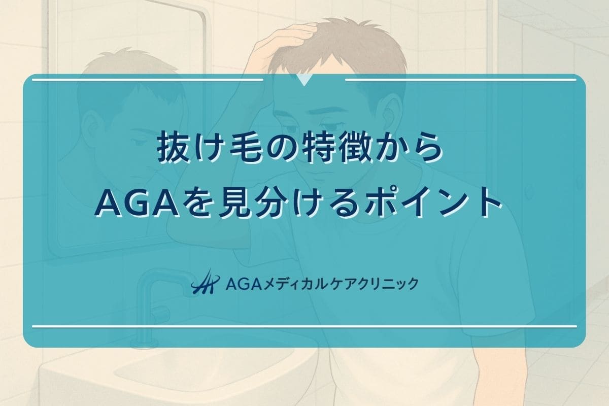 aga 抜け毛, aga 抜け毛特徴, aga 毛根