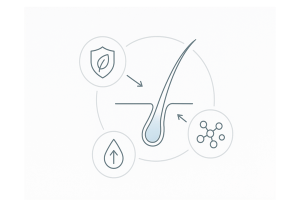 複数有効成分の相乗イメージ（血行・抗炎症・細胞活性）