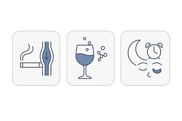 AGA治療を妨げる生活習慣の落とし穴｜喫煙・過度な飲酒・睡眠不足の3カード比較
