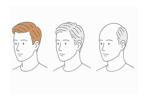 40代の進行像（ボリューム低下・コシ減少・セット困難）