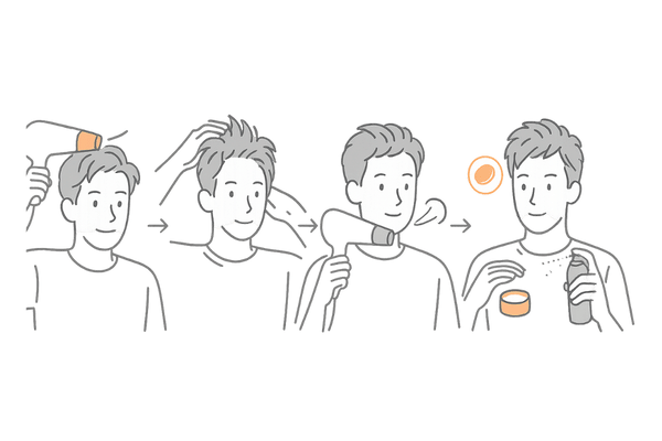 薄毛を目立たせないスタイリング術|ドライヤーとワックスの4ステップ