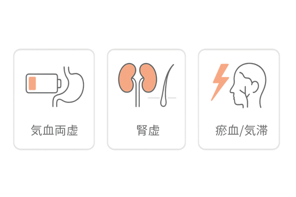 体質タイプ別:気血両虚・腎虚・瘀血/気滞の薄毛リスク