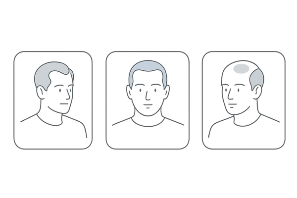 男性の薄毛進行パターン比較(M字・U字・O字の違いを一目で理解)