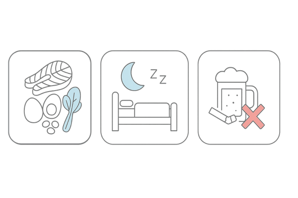 食事・睡眠・禁煙/節酒で整える頭皮環境｜タンパク質/B群/E・良質睡眠・生活習慣の見直し