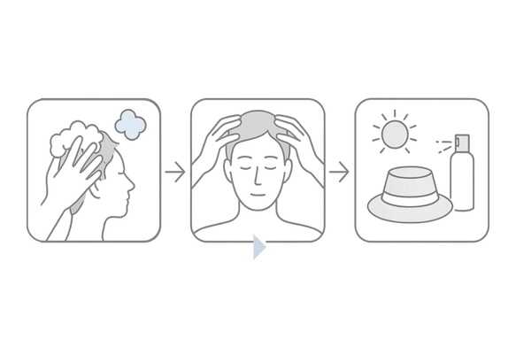 薄毛の進行を遅らせるヘアケア3ステップ｜シャンプー・頭皮マッサージ・紫外線対策
